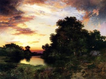 托馬斯 莫蘭 Sunset on Long Island 托馬斯 莫蘭 Sunset on Long Island